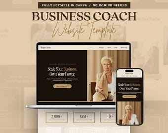 Site Web de Coach commercial | Page de destination de luxe (toile, téléchargement immédiat)