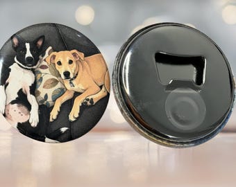 Abrebotellas de arte pop para mascotas, imán para nevera