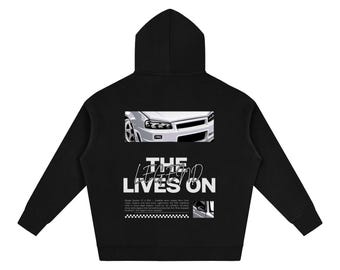 JDM Legend Lives On Hoodie – Skyline GT-R Back Streetwear