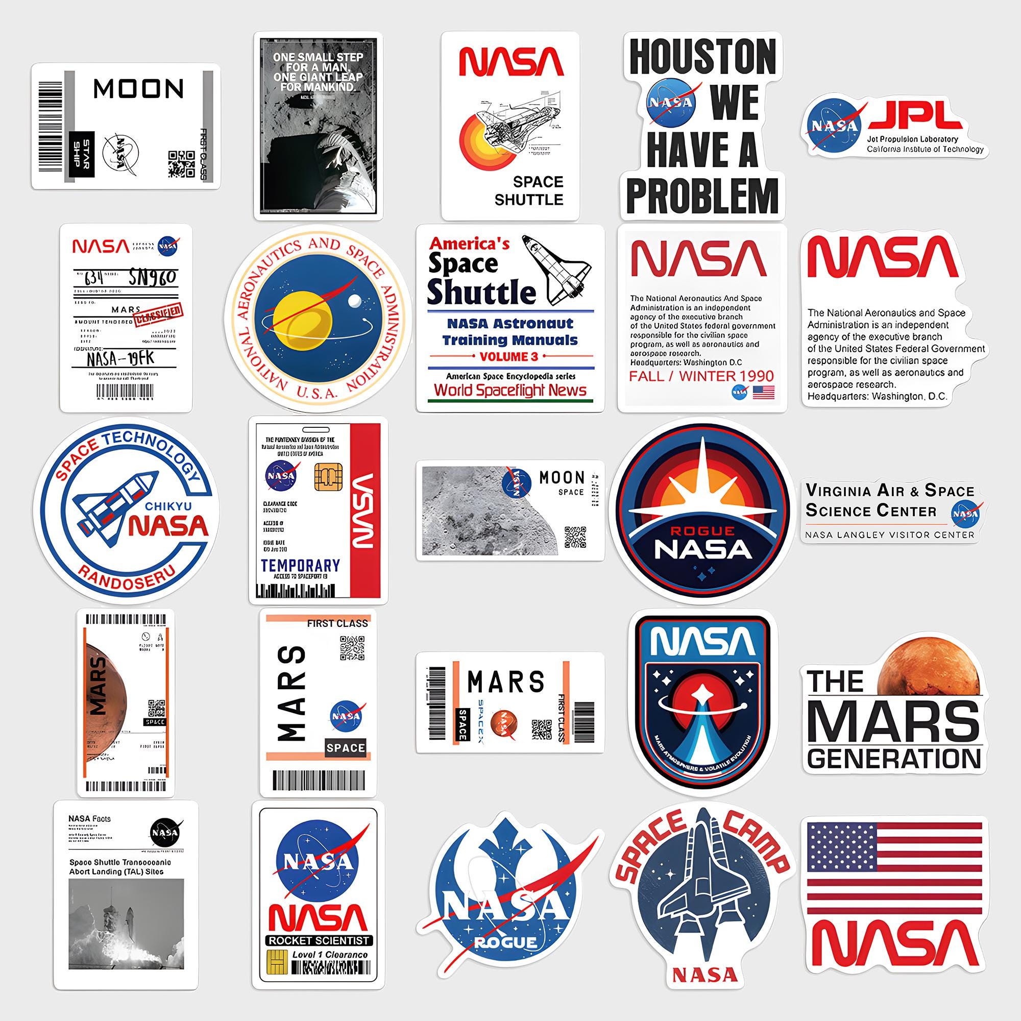 50 Stuks Space Stickers, Ruimte NASA Stickerset Waterdichte Graffiti Galaxy Vinyl DIY Stickers voor Laptop Scrapbooing Koffer Helm Skateboard Fiets Motorfiets Auto