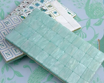 Ocean Shell American Mahjong Set, Premium 4-Layer Acrylic, Inner Printed Fadeless Tiles, Coastal Board Game, Luxury Gift