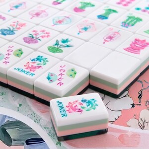 Luxury American Mahjong Set, Emerald Green Acrylic Tiles, Modern 4-Layer, Fade Resistant Game with Jokers, Premium Tabletop Gift image 5