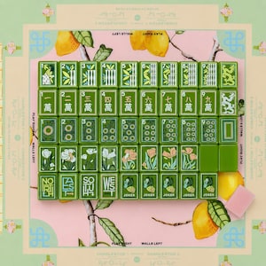 Hand Painted American Mahjong Set, 3-Layer Acrylic Tiles, Luxury Board Game, Gift for Family Night image 4