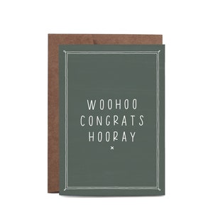 Woohoo CONGRATULATIONS Hooray Eucalyptus Greeting Card