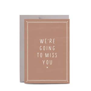 Vous allez nous manquer BLUSH Adieu BONNE CHANCE Carte de vœux
