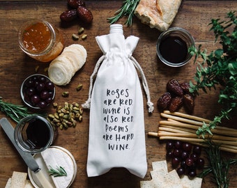 Roses are Red Canvas Wine Bag Tote