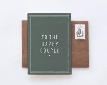 To the Happy COUPLE Eucalyptus WEDDING Engagement Greeting Card