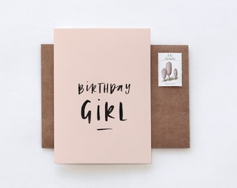 Happy Birthday Girl PINK Girl BABY Greeting Card