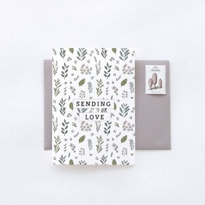 Sending Love Thinking of YOU Botanic Pattern SYMPATHY Greeting Card