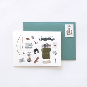 Adventure Camping Illustrated Any Occasion Greeting Card