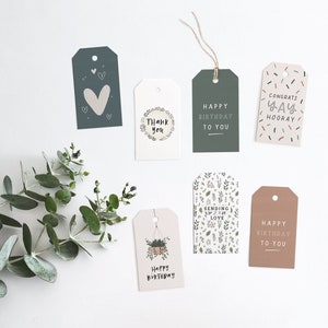 Botanical Gift Tag Set, Party Favor Tags, Thick Card Stock