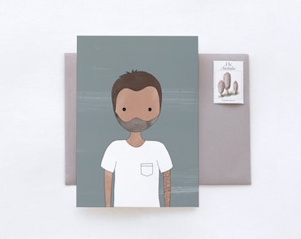 MIKE Portrait Character Fun Birthday Greeting Card