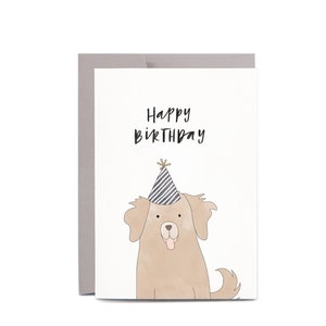 Cute Birthday DOG Illustrated Greeting Card