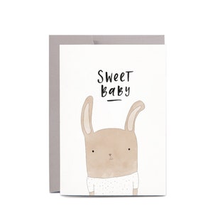 Sweet Baby Rabbit Nueva tarjeta de felicitación ilustrada BABY imagen 1