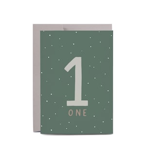 1st FIRST Birthday UNISEX Illustrated Greeting Card