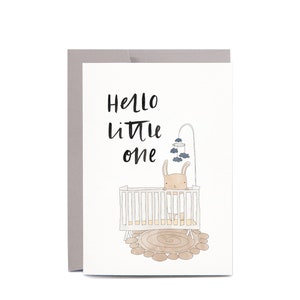 Hallo Little One Nieuwe Baby BABY SHOWER Geïllustreerde Wenskaart