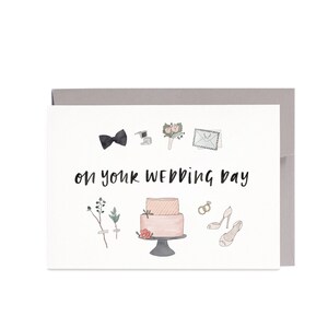 On Your Wedding Day Illustrated LOVE Greeting Card