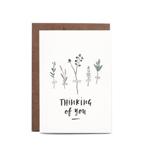 Thinking Of You Botanic Illustrated CARTE DE VŒUX ENVOYER DE L’AMOUR