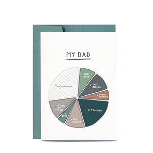 My Dad A Pie Chart Illustrated FATHER'S DAY Greeting Card image 1