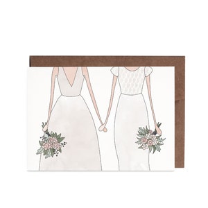 Cartão Comemorativo Casal Gay Lésbico Ilustrado CASAMENTO
