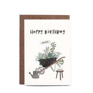 Birthday Wheelbarrow Illustrated Greeting Card