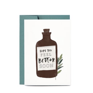 Feel Better SOON Medicine Bottle Get Well Greeting Card
