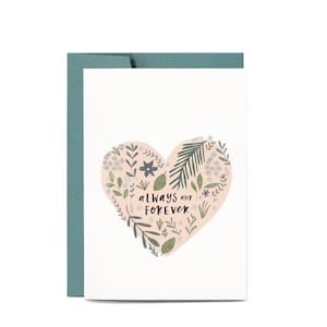 Always And Forever LOVE Illustrated Anniversary Greeting Card image 1