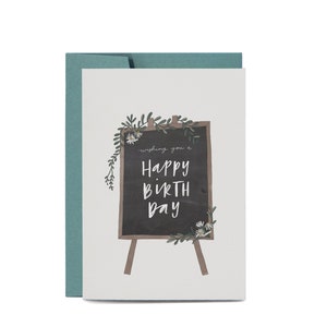 Cute Illustrated Blackboard BIRTHDAY Greeting Card