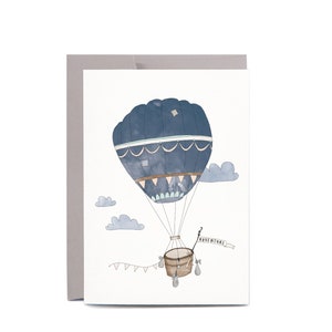 Hot Air Balloon Illustrated GRADUATION Good Luck Greeting Card