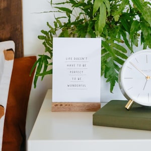 Inspirational Quote Card Set And Wooden Stand | Affirmation Cards | Mindfulness Cards image 1