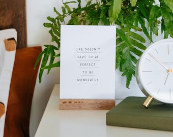 Inspirational Quote Card Set And Wooden Stand | Affirmation Cards | Mindfulness Cards