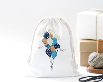 Happy Birthday BALLOONS Canvas Gift Bag