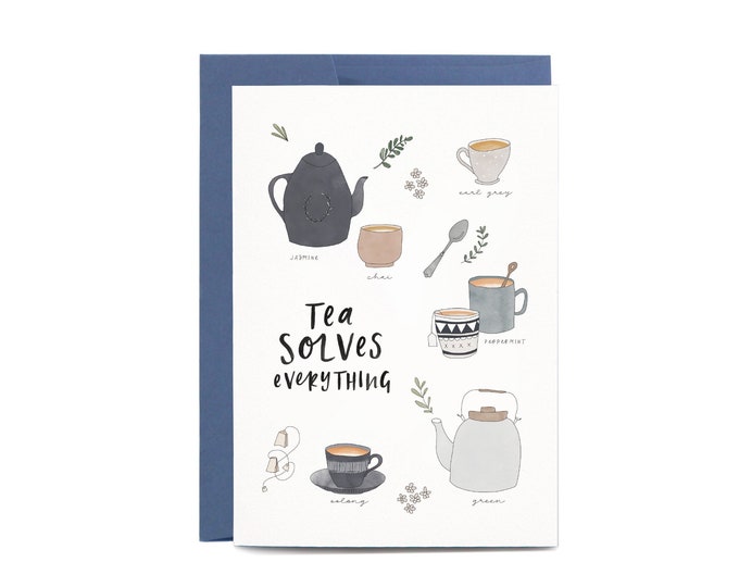 Green Tea Greeting Card Tea Card Tea Lover Birthday Card Tea Time ...