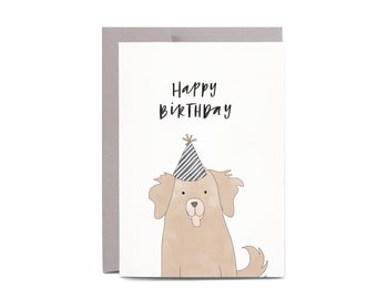 Cute Birthday DOG Illustrated Greeting Card