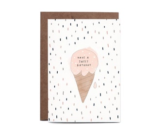 Ice Cream Birthday Card | Illustrated A6 Greeting Card