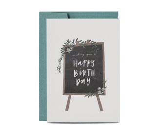 Cute Illustrated Blackboard BIRTHDAY Greeting Card