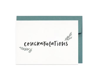 Congratulations Illustrated Typographic Greeting Card