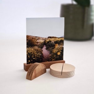 SMALL SET of 3 Timber Photo Stand, Wooden Picture Holder, Wooden Card Stand Holder, Wooden Print Display, Desk Accessory, Photo Display