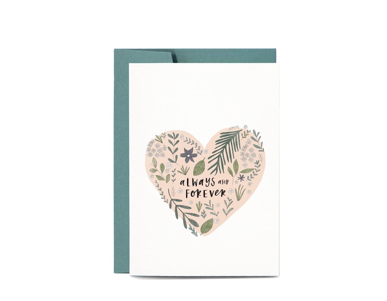 Always And Forever LOVE Illustrated Anniversary Greeting Card image 1