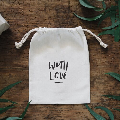 With Love Canvas Gift Bag Etsy