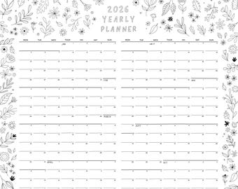 2026 Yearly Wall Planner Calendar A1 Size
