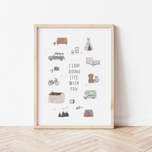 I LOVE Doing Life With You Illustrated Art Print
