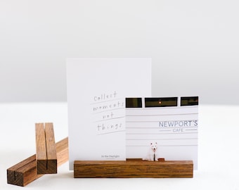 Dark Timber Photo Stand, Handmade Wood Picture Holder
