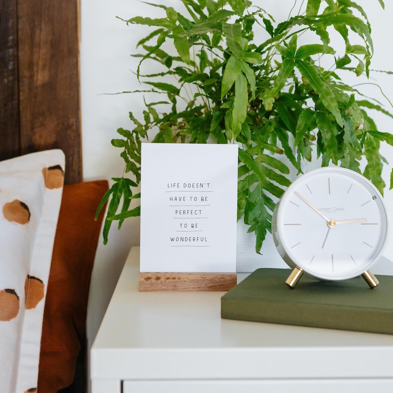Inspirational Quote Card Set And Wooden Stand | Affirmation Cards | Mindfulness Cards image 1