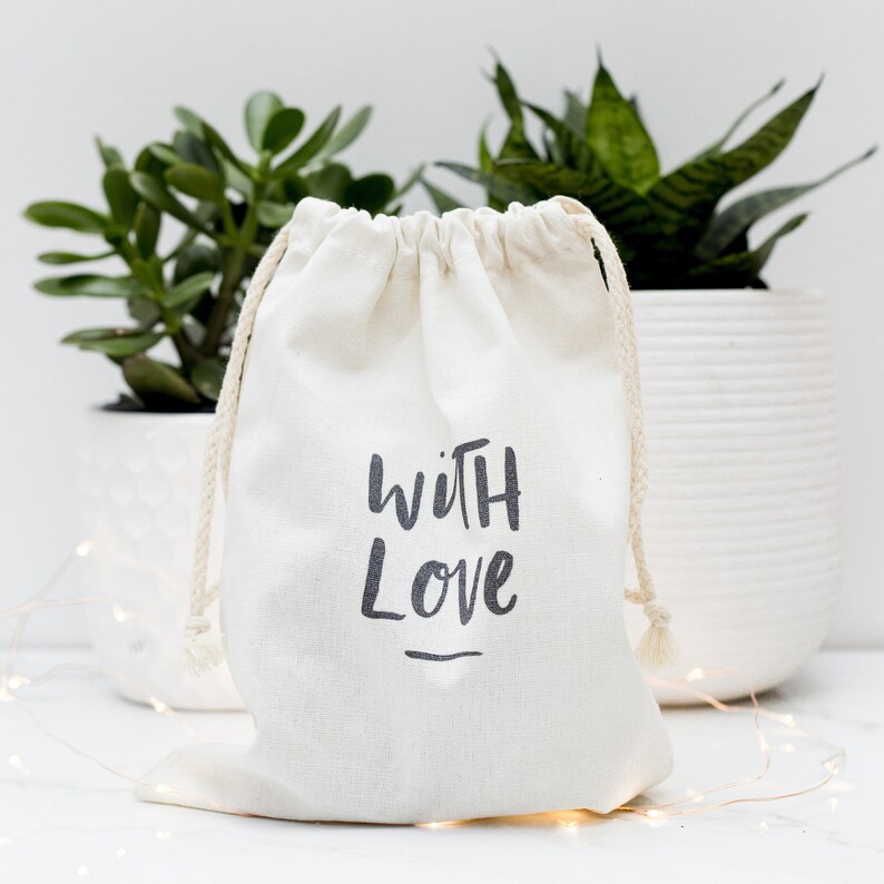 With Love Canvas Gift Bag Etsy