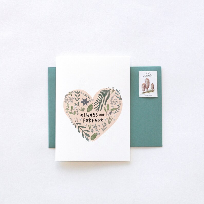 Always And Forever LOVE Illustrated Anniversary Greeting Card image 2