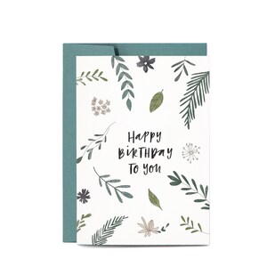 Cute Hand Drawn Botanic Floral Illustrated BIRTHDAY Greeting Card image 3