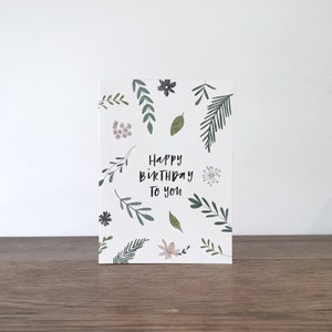 Cute Hand Drawn Botanic Floral Illustrated BIRTHDAY Greeting Card image 6