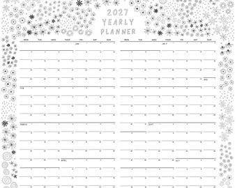 Calendario planificador mural anual 2027, tamaño A1