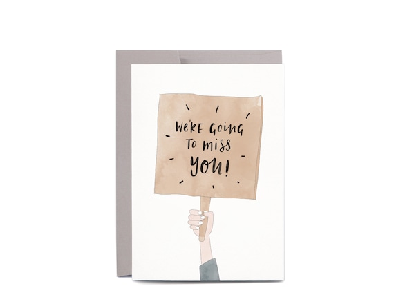 We're Going To Miss You Farewell Greeting Card | Etsy